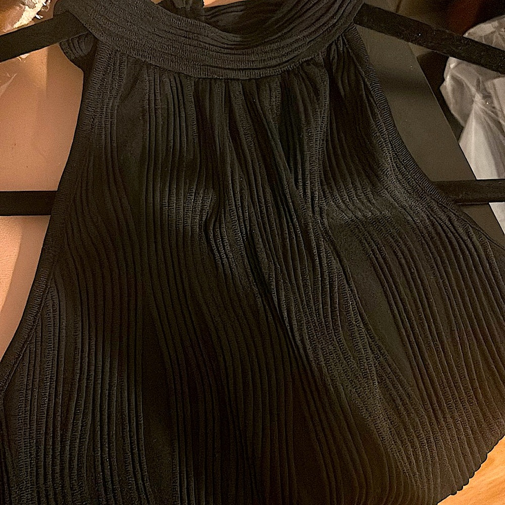 Black Ribbed Turtleneck Sleeveless Bodysuit. Size XXL